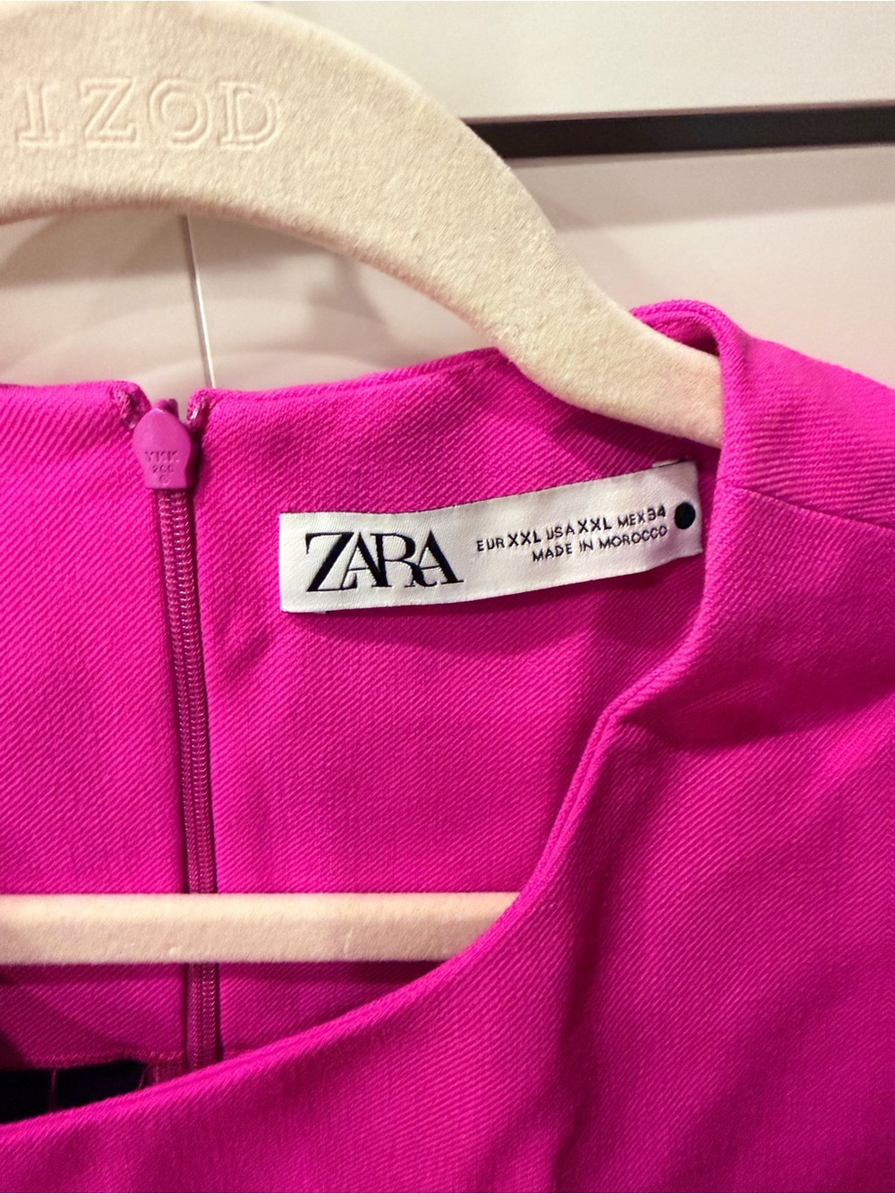 ZARA Hot Pink Crew Neck Dress
